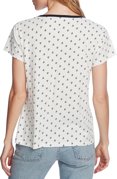 Shop Court & Rowe Crisp Anchors V-neck T-shirt In Ultra White