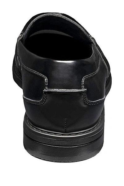 Shop Nunn Bush Lincoln Leather Moc Toe Penny Loafer In Polished Black