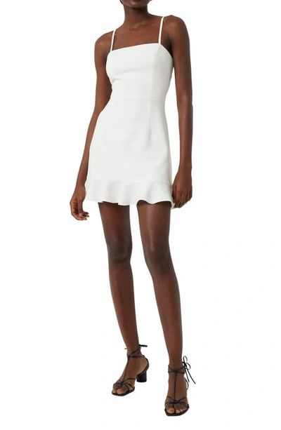 Shop French Connection Whisper Frill Hem Dress In Summer White