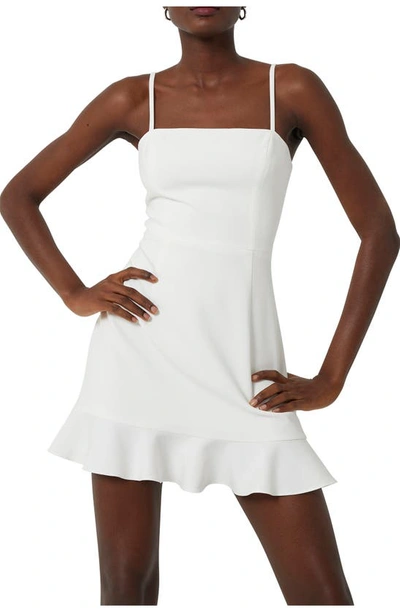 Shop French Connection Whisper Frill Hem Dress In Summer White