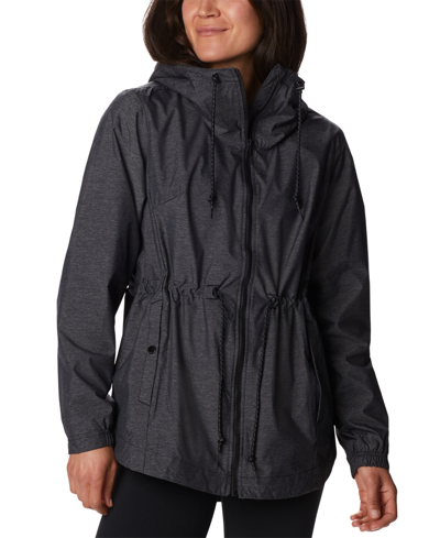 Shop Columbia Women's Lillian Ridge Shell Waterproof Rain Jacket In Black