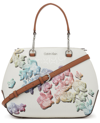 Calvin Klein Lucy Logo Satchel Bag in White