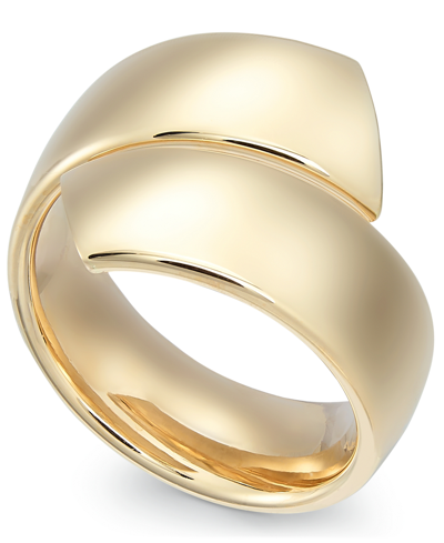 Shop Italian Gold Bypass Ring In 14k Yellow Gold And 14k White Gold