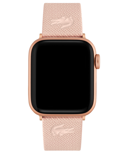 Shop Lacoste Petit Pink Leather Strap For Apple Watch 38mm/40mm
