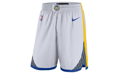 Shop Nike Golden State Warriors Men's Association Swingman Shorts In White