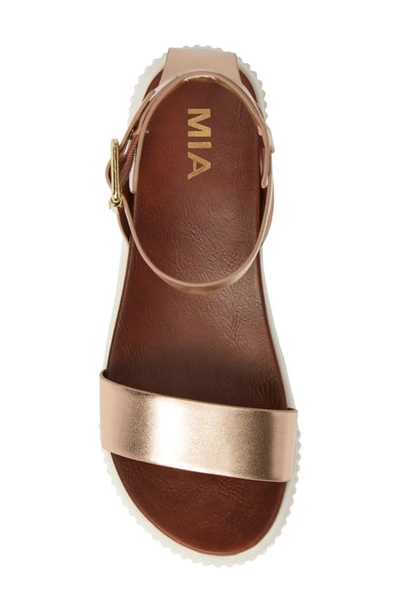 Shop Mia Lunna Platform Ankle Strap Sandal In Rose Gold