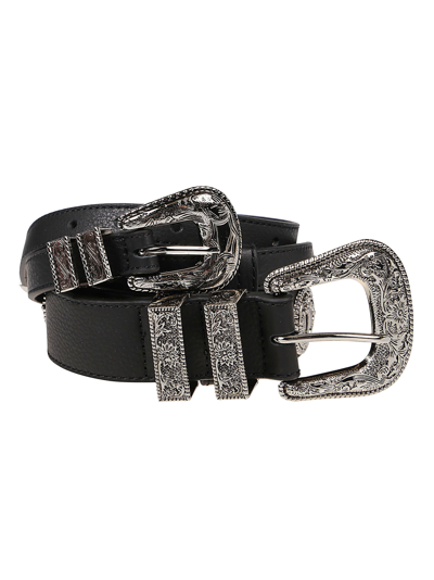 Shop B-low The Belt Wesley Belt In Blks Black/silver