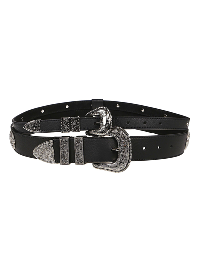 Shop B-low The Belt Wesley Belt In Blks Black/silver