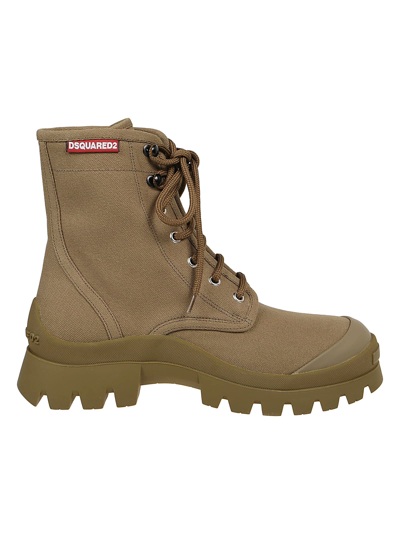 Shop Dsquared2 Garden Military Tank Cambat Ankle Boots In Militare