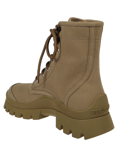Shop Dsquared2 Garden Military Tank Cambat Ankle Boots In Militare