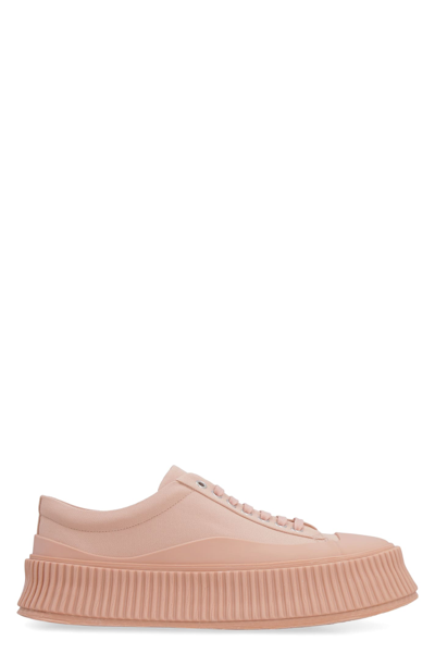 Jil Sander Pink Canvas Sneakers In Salmon Pink
