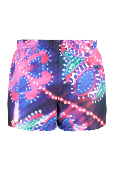Shop Dolce & Gabbana Printed Swim Shorts In Multicolor