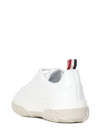 Shop Thom Browne Court Sneakers In White