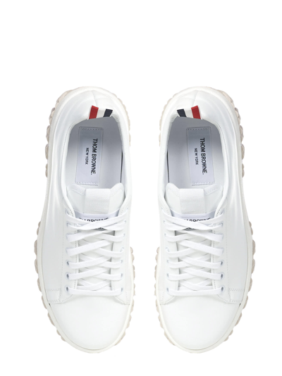 Shop Thom Browne Court Sneakers In White