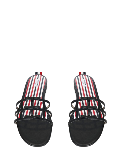Shop Thom Browne 3-bow Sandals In Black