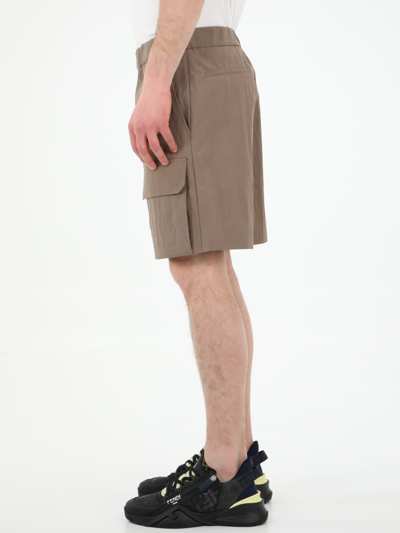 Shop Fendi Brown Cotton Bermuda Shorts