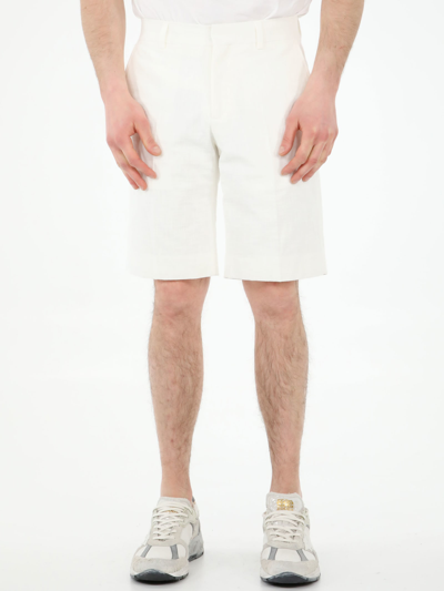 Shop Casablanca White Cotton Bermuda Shorts