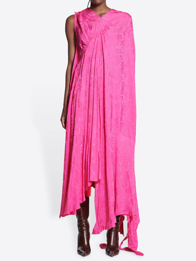 Shop Balenciaga Asymmetric Pink Dress