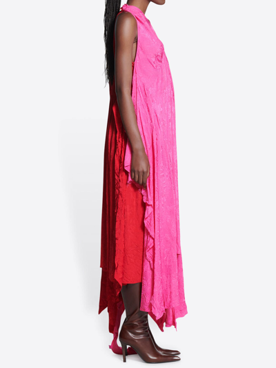 Shop Balenciaga Asymmetric Pink Dress