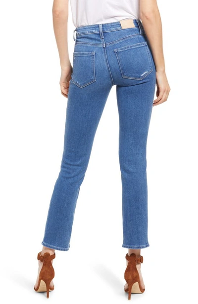 Shop Paige Amber Mid Rise Straight Leg Jeans In Road Rules Destructed