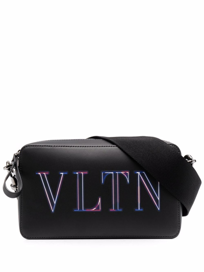 Shop Valentino Vltn Crossbody Bag In Black