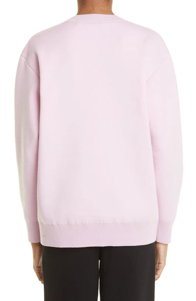 Shop Burberry Kyra Tb Monogram Wool Blend Sweater In Pale Candy Pink