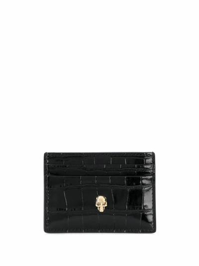 Shop Alexander Mcqueen Women's Black Leather Card Holder