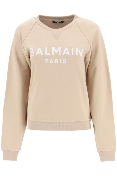 Shop Balmain Logo Print Sweatshirt In Default Title