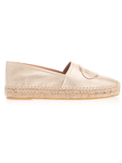 Prada Logo-embossed Canvas Espadrilles In Gold