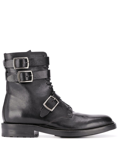 Shop Saint Laurent Women's Black Leather Ankle Boots