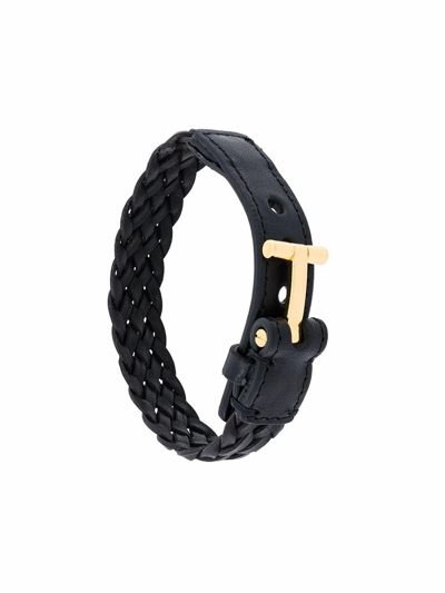 Shop Tom Ford Men's Black Leather Bracelet