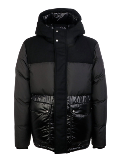 Shop Woolrich Men's Grey Leather Outerwear Jacket