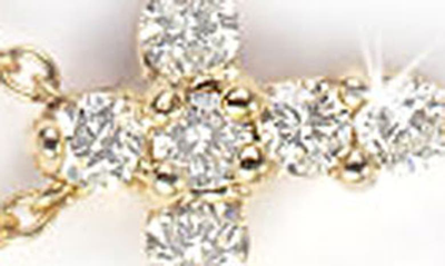Shop Roberto Coin 'tiny Treasures' Diamond Cross Pendant Necklace In Yellow Gold