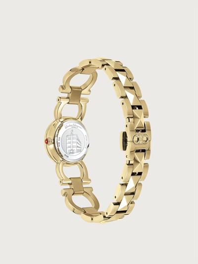 Shop Ferragamo Double Gancini Stud Watch In Gold