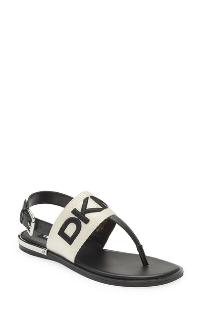 Shop Dkny Amber Slingback Sandal In Nax Natural/ Black