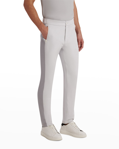 Shop Bugatchi Men's Comfort Jogger Pants With Contrast Side In Chalk
