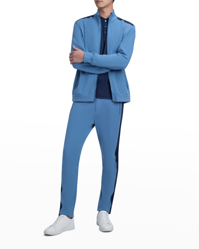Shop Bugatchi Men's Double-sided Comfort Knit Full-zip Sweatshirt In Slate