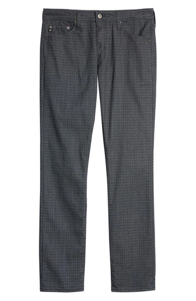 Shop Ag Slim Straight Leg Herringbone Pants In Delorean Black/ Grey