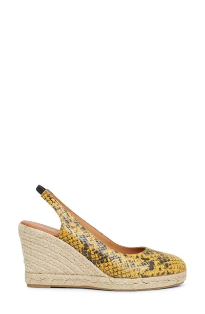 Shop Andre Assous Raisa Slingback Wedge Pump In Yellow Snake Print Leather