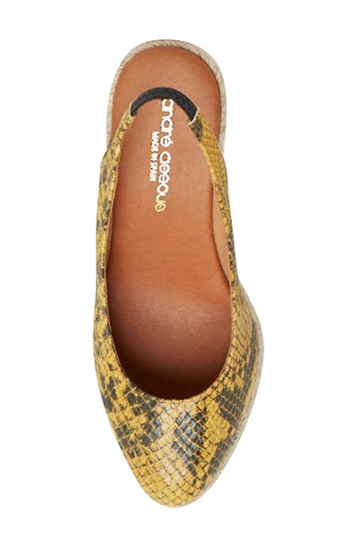 Shop Andre Assous Raisa Slingback Wedge Pump In Yellow Snake Print Leather