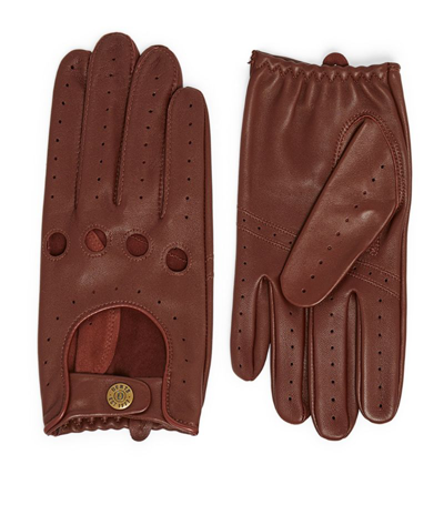 Shop Dents Leather Driving Gloves In Brown