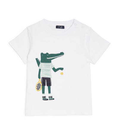 Shop Il Gufo Cotton Crocodile T-shirt (6-18 Months) In Navy
