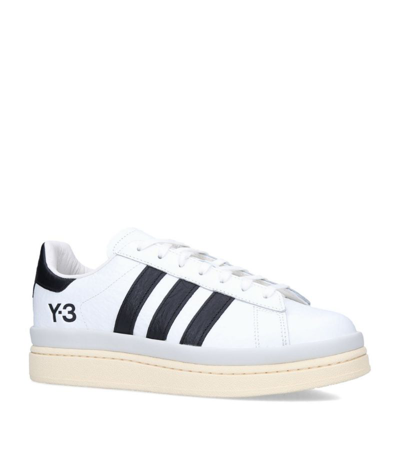 Shop Y-3 Leather Hicho Sneakers In White