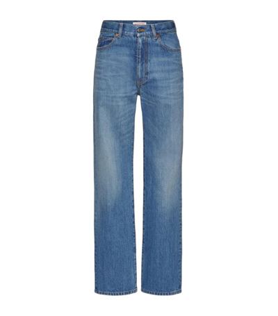 Shop Valentino Patch-detail Jeans In Blue