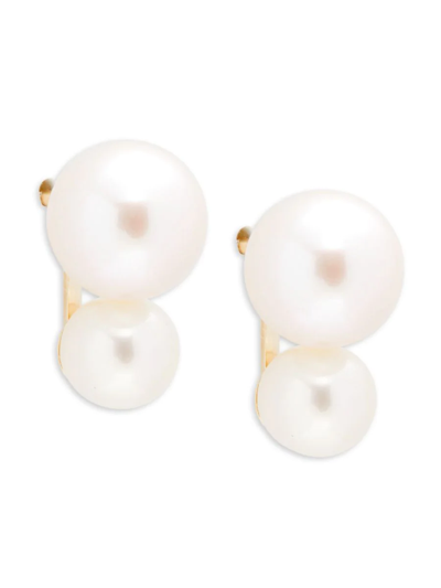 Shop Masako Women's 14k Yellow Gold & 7-8mm Freshwater Pearl Stud Earrings
