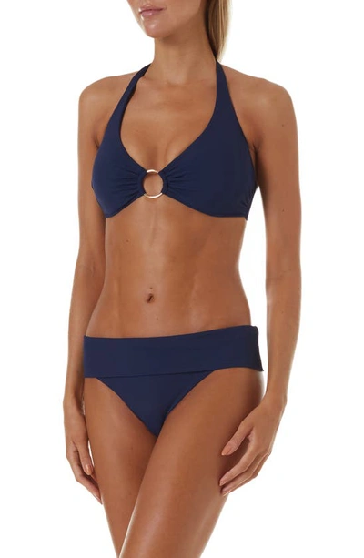 Shop Melissa Odabash Brussels Underwire Bikini Top In Navy Ribbed