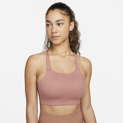 Shop Nike Women's Swoosh Medium-support Padded Sports Bra In Pink