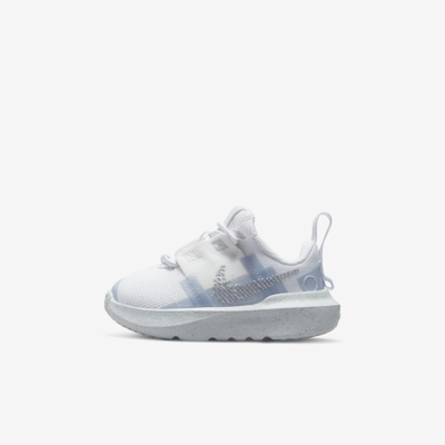 Shop Nike Crater Impact Baby/toddler Shoes In White,aura,summit White,metallic Silver
