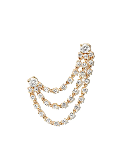 Shop Anita Ko 18kt Yellow Gold Chain-detail Diamond Earring