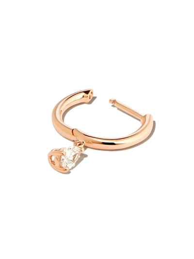 Shop Anita Ko 18kt Rose Gold Diamond Huggie Earring In Rosa